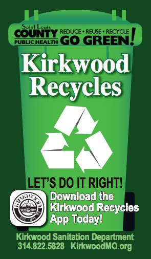 KIRKWOOD RECYCLES: SANITATION PRICING City of .